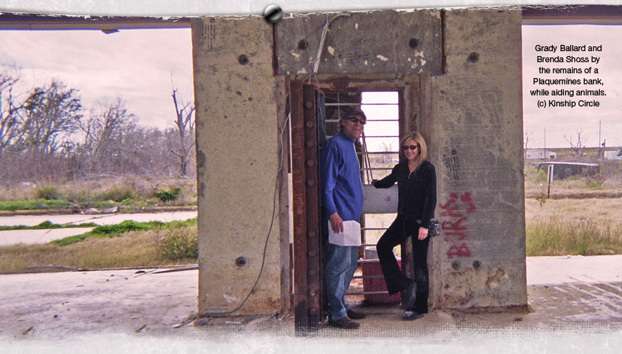 Brenda Shoss and Grady Ballard in a destroyed Plaquemines bank vault 900x512
