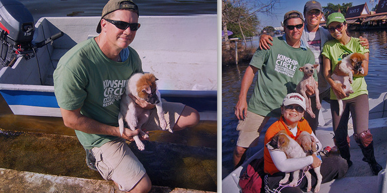 IC Ron Presley with flood-rescue pup (c) Kinship Circle