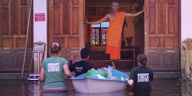 A monk directs us to starving animals, (c) Kinship Circle