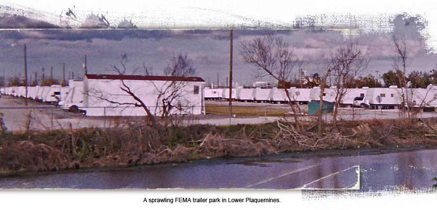 A sprawling FEMA trailer park in lower Plaquemines after Katrina 900x432